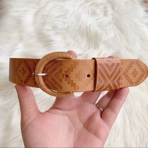 Aztec Brown Leather Belt NWOT